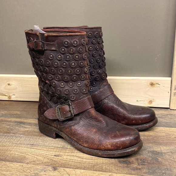 Frye Western Studded Harness Boots - Picture 1 of 11